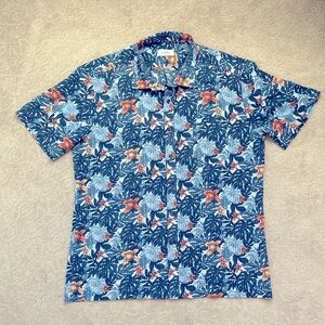 Floral Short Sleeve Shirt - Blue and Orange

New- no Tag